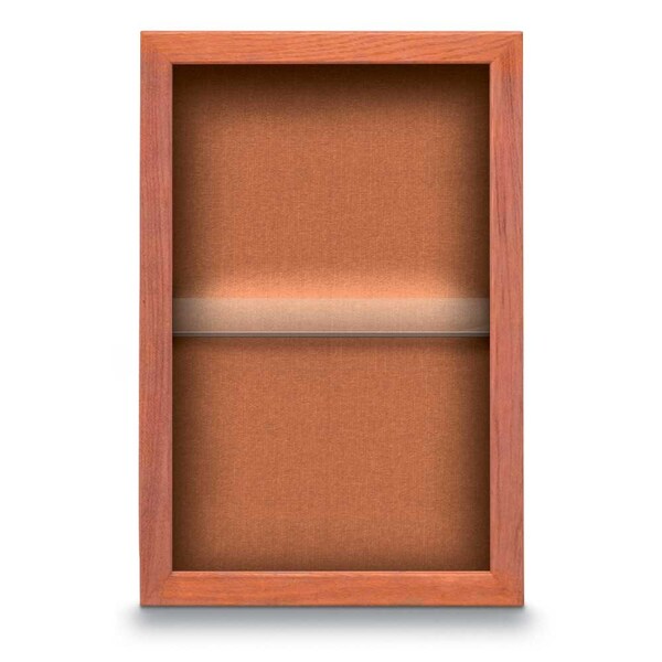Indoor Enclosed Combo Board, 48"x36", Black Frame/White Porcelain & Buff